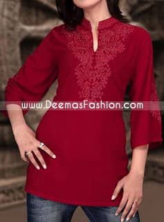 Designer-Wear----Stylish-Maroon-kurti
