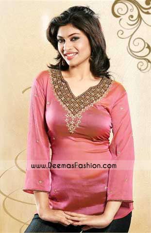 Ladies-Clothes--Pink-kurti latest designs for kurtis. Ladies-Clothes--Pink-kurti