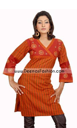 Ladies-Designer-Orange-Kurti-