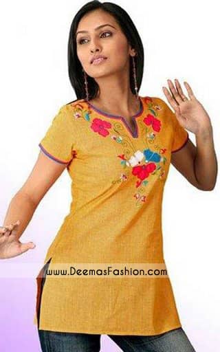 Ladies Dress Golden Yellow Tunic Kurti