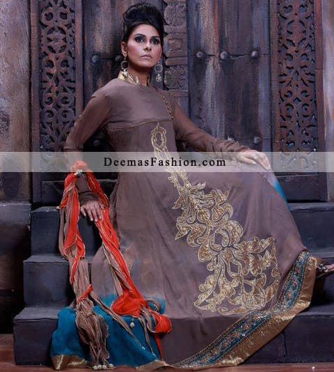 Latest Pakistani Designer Wears Grayish Brown Casual Dress Latest Pakistani Designer Wears Grayish Brown Casual Dress
