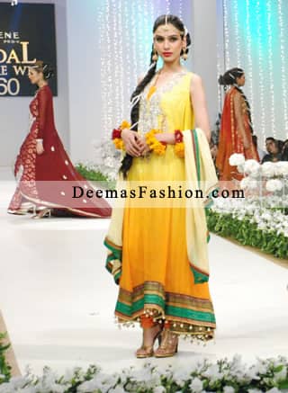 Yellow Latest Bridal Mehndi Wear outfit 2011 Yellow Latest Bridal Mehndi Wear outfit 2011