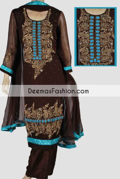 Dark Brown Formal Party Ear Designer Dress