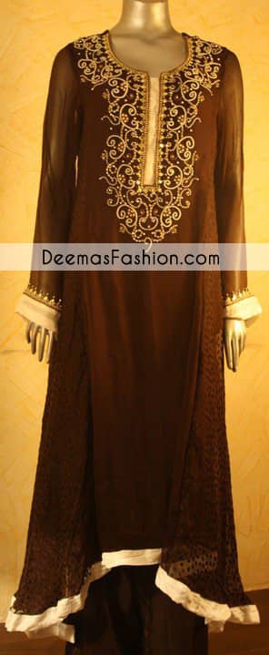 Dark Brown Sides Down Aline Casual Dress