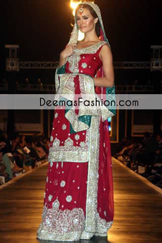 Deep Red Bridal Wear Lehnga