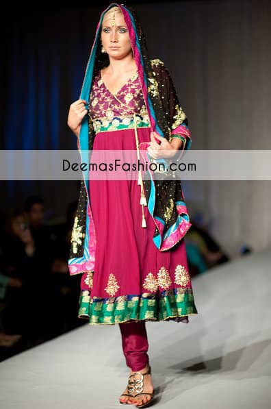 Multi Anarkali Andrakha Style Frock Churidar