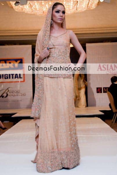 Peach Bridal Wear Lehnga