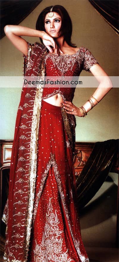 Wedding Wear on Red Bridal Wear Heavy Formal Lehenga   Latest Pakistani Fashion Bridal